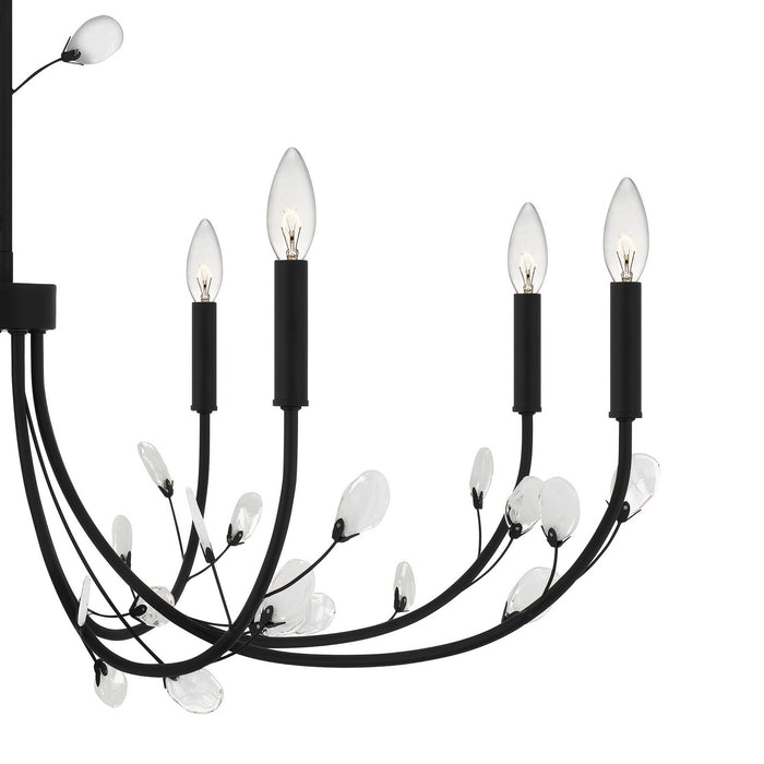 Quoizel HEI5040MBK Eight Light Chandelier, Matte Black