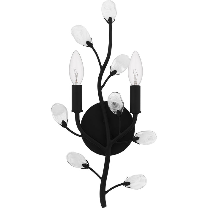 Quoizel HEI8709MBK Two Light Wall Sconce, Matte Black