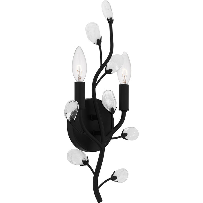 Quoizel HEI8709MBK Two Light Wall Sconce, Matte Black