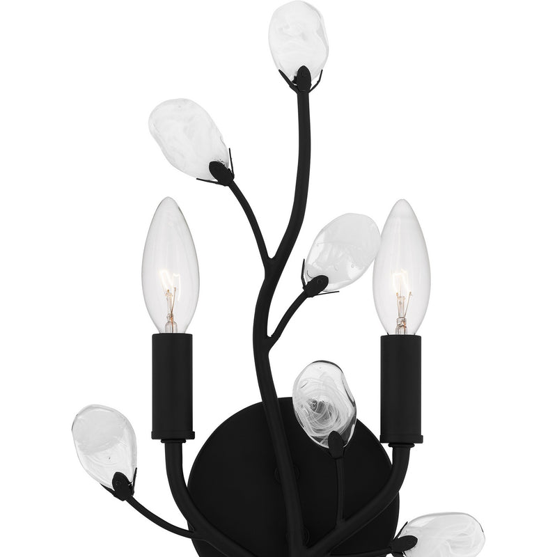 Quoizel HEI8709MBK Two Light Wall Sconce, Matte Black