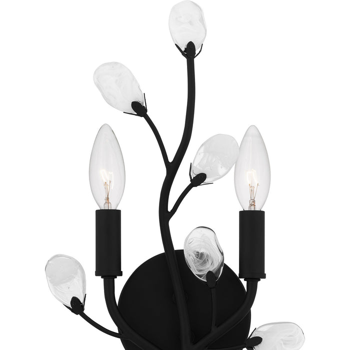 Quoizel HEI8709MBK Two Light Wall Sconce, Matte Black