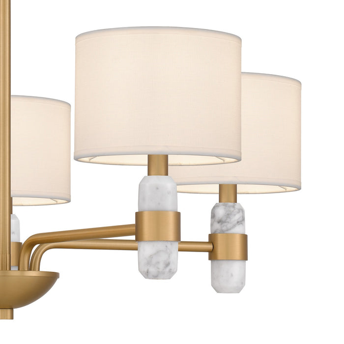 Quoizel KMB5030BWS Five Light Chandelier, Brushed Weathered Brass