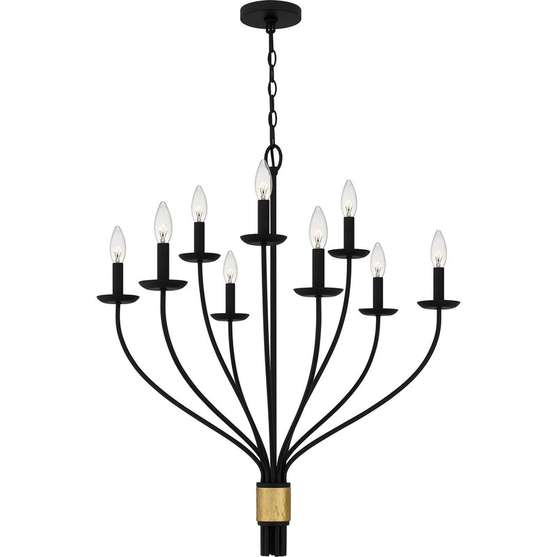 Quoizel MAG5032MBK Nine Light Chandelier, Matte Black