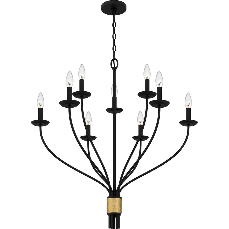 Quoizel MAG5032MBK Nine Light Chandelier, Matte Black