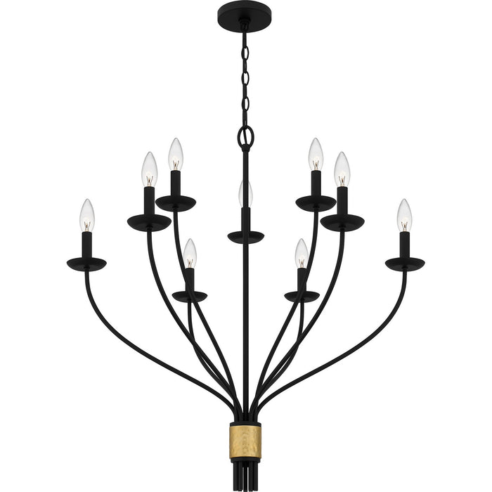 Quoizel MAG5032MBK Nine Light Chandelier, Matte Black