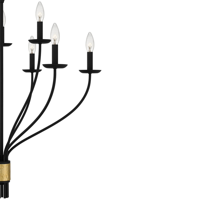 Quoizel MAG5032MBK Nine Light Chandelier, Matte Black