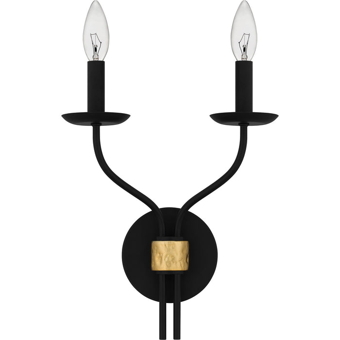 Quoizel MAG8711MBK Two Light Wall Sconce, Matte Black