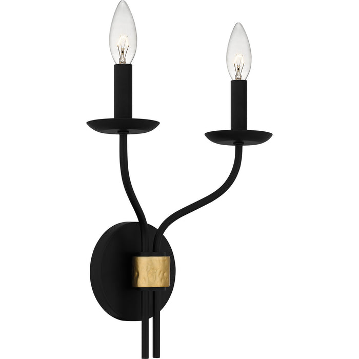 Quoizel MAG8711MBK Two Light Wall Sconce, Matte Black