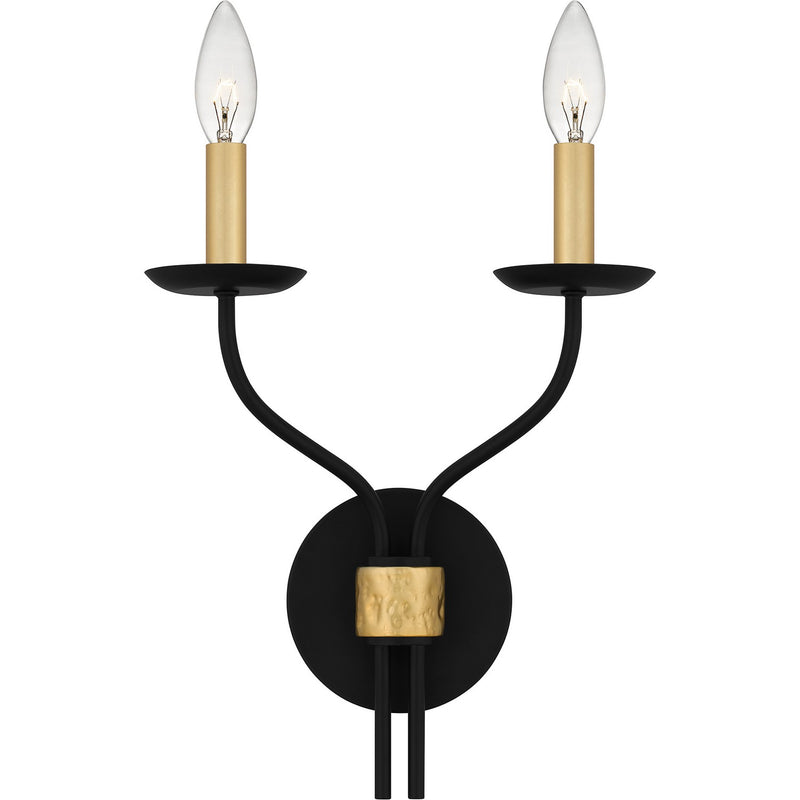 Quoizel MAG8711MBK Two Light Wall Sconce, Matte Black