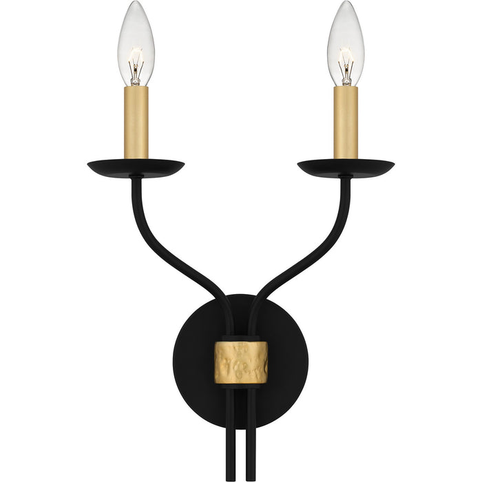 Quoizel MAG8711MBK Two Light Wall Sconce, Matte Black