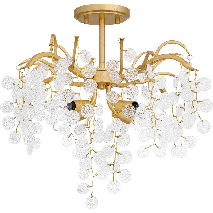Quoizel MAP1720GFL Four Light Semi Flush Mount, Gold Leaf