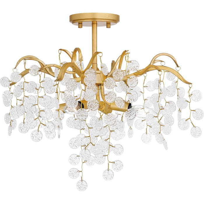Quoizel MAP1720GFL Four Light Semi Flush Mount, Gold Leaf