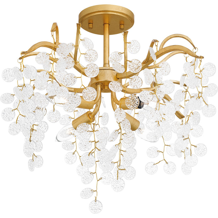 Quoizel MAP1720GFL Four Light Semi Flush Mount, Gold Leaf