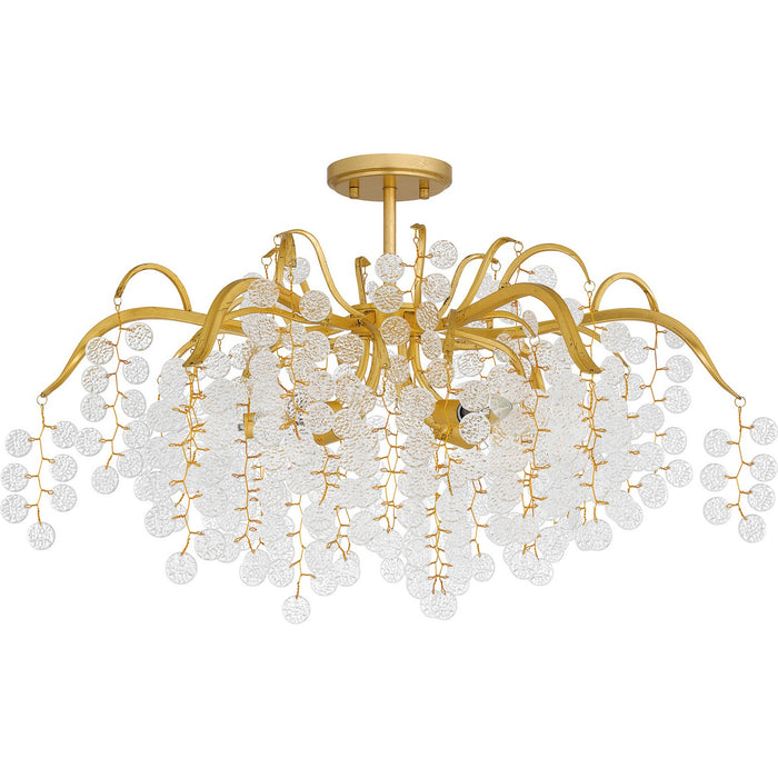 Quoizel MAP1728GFL Six Light Semi-Flush Mount, Gold Leaf