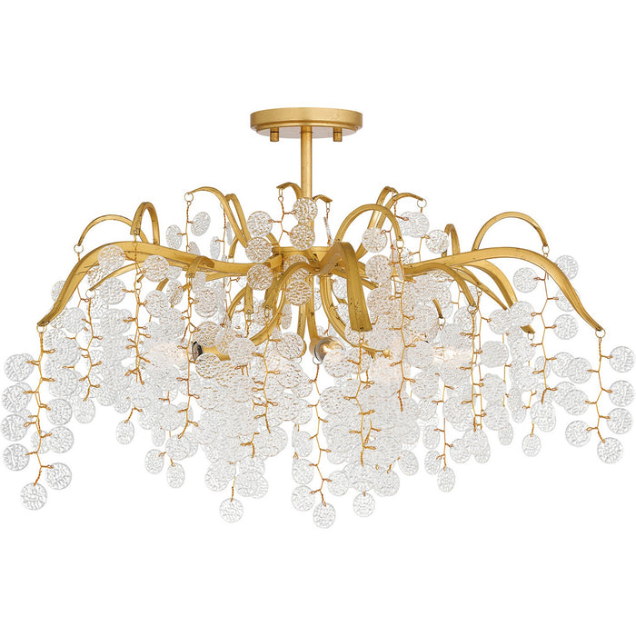 Quoizel MAP1728GFL Six Light Semi-Flush Mount, Gold Leaf