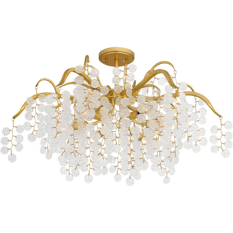 Quoizel MAP1728GFL Six Light Semi-Flush Mount, Gold Leaf