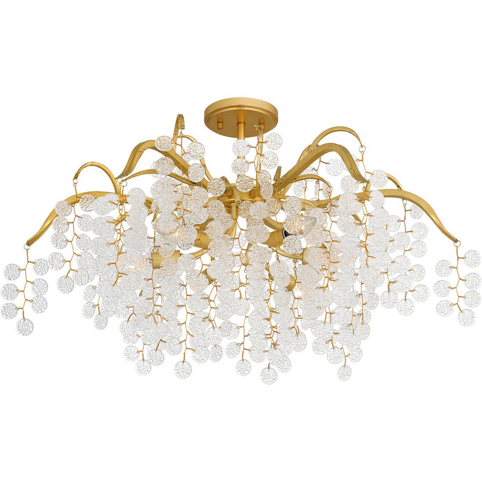 Quoizel MAP1728GFL Six Light Semi-Flush Mount, Gold Leaf