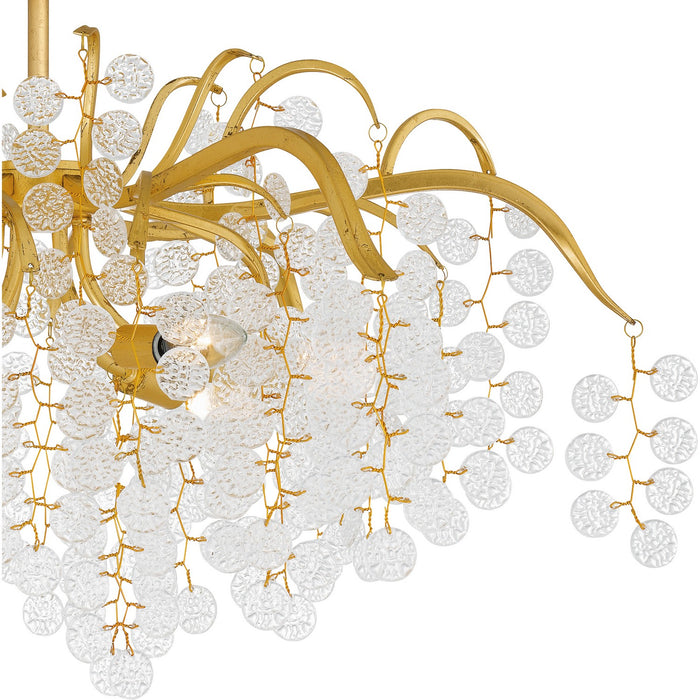 Quoizel MAP1728GFL Six Light Semi-Flush Mount, Gold Leaf