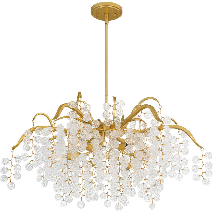 Quoizel MAP5028GFL Six Light Chandelier, Gold Leaf