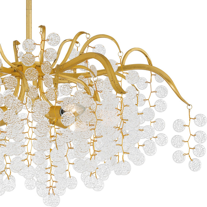Quoizel MAP5028GFL Six Light Chandelier, Gold Leaf