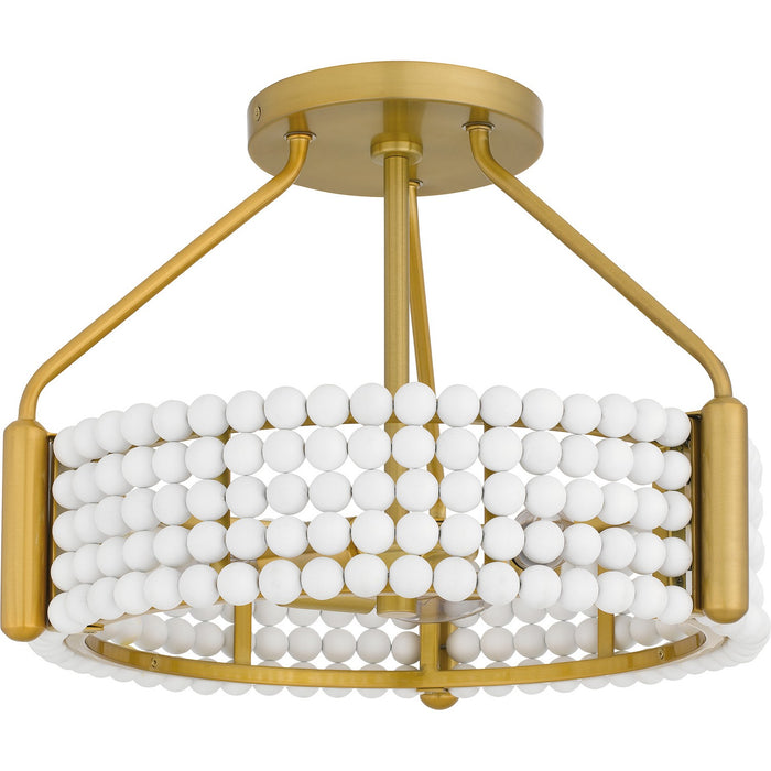 Quoizel MOL1716BRG Four Light Semi Flush Mount, Brushed Gold