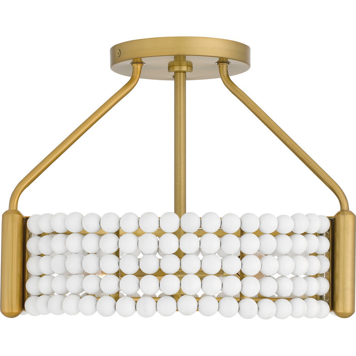 Quoizel MOL1716BRG Four Light Semi Flush Mount, Brushed Gold