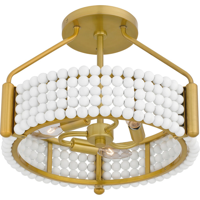 Quoizel MOL1716BRG Four Light Semi Flush Mount, Brushed Gold