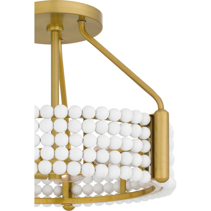 Quoizel MOL1716BRG Four Light Semi Flush Mount, Brushed Gold