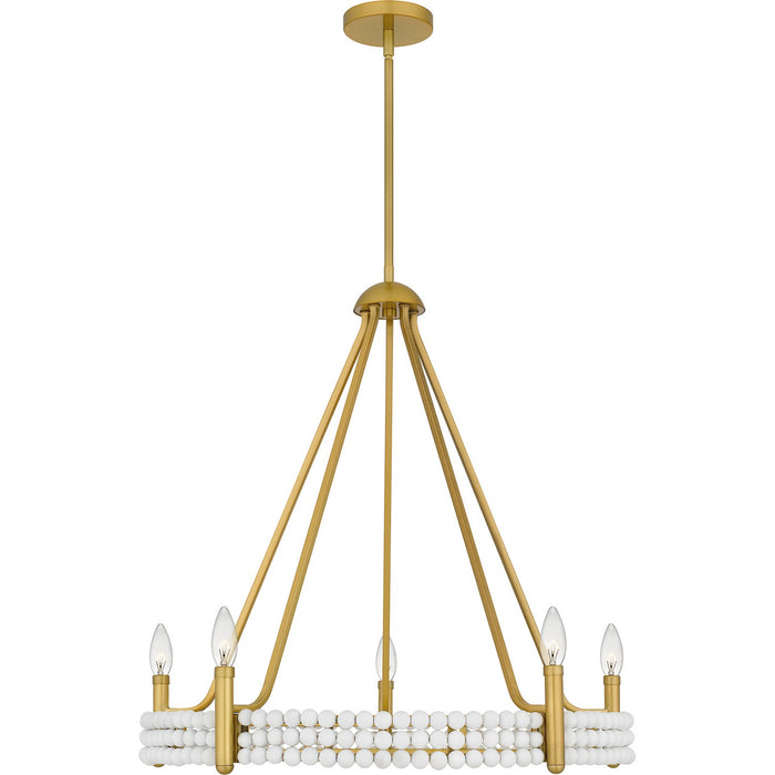 Quoizel MOL5027BRG Five Light Chandelier, Brushed Gold