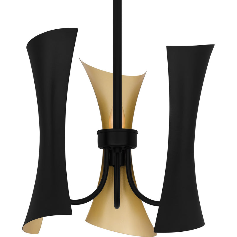 Quoizel MYL2814MBK Three Light Pendant, Matte Black