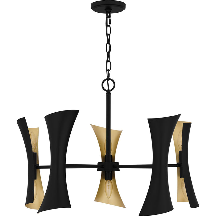 Quoizel MYL5027MBK Ten Light Chandelier, Matte Black