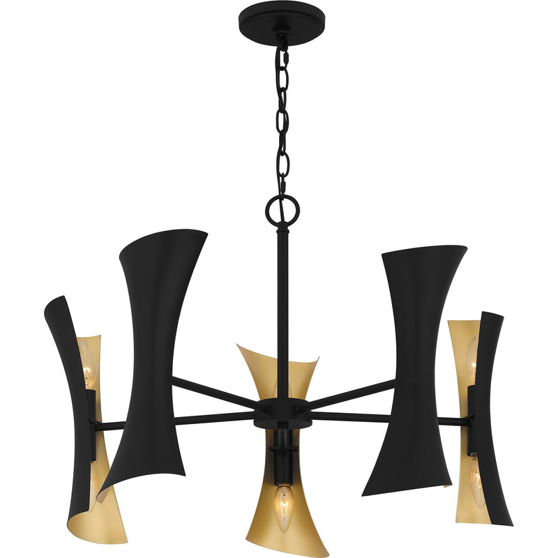 Quoizel MYL5027MBK Ten Light Chandelier, Matte Black