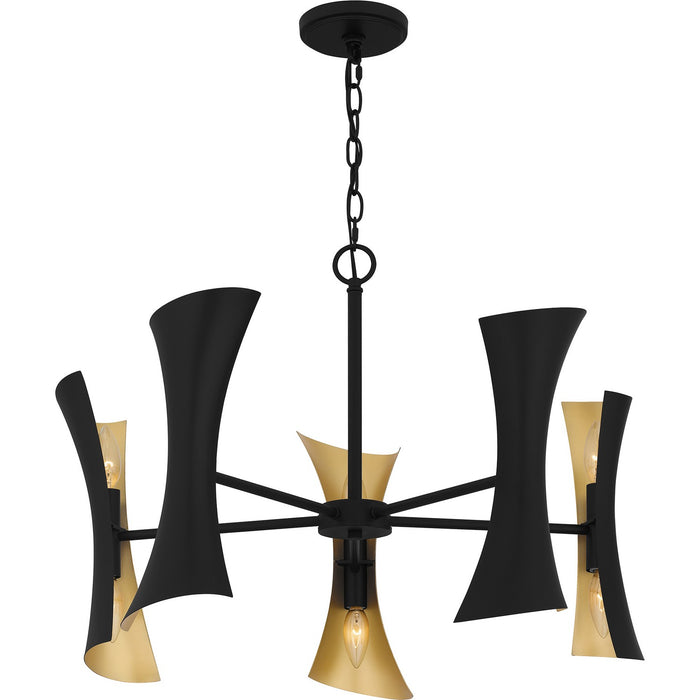 Quoizel MYL5027MBK Ten Light Chandelier, Matte Black