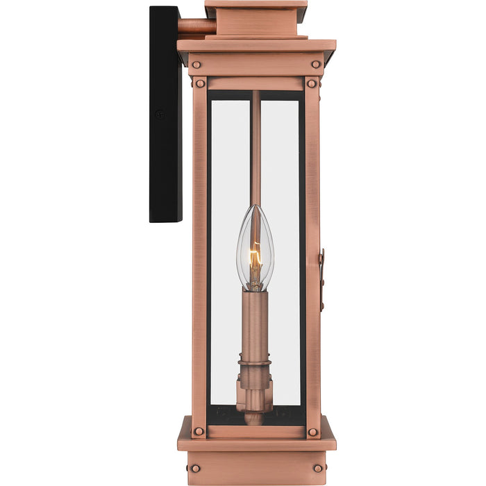 Quoizel NOE8407AC Two Light Outdoor Wall Mount, Aged Copper