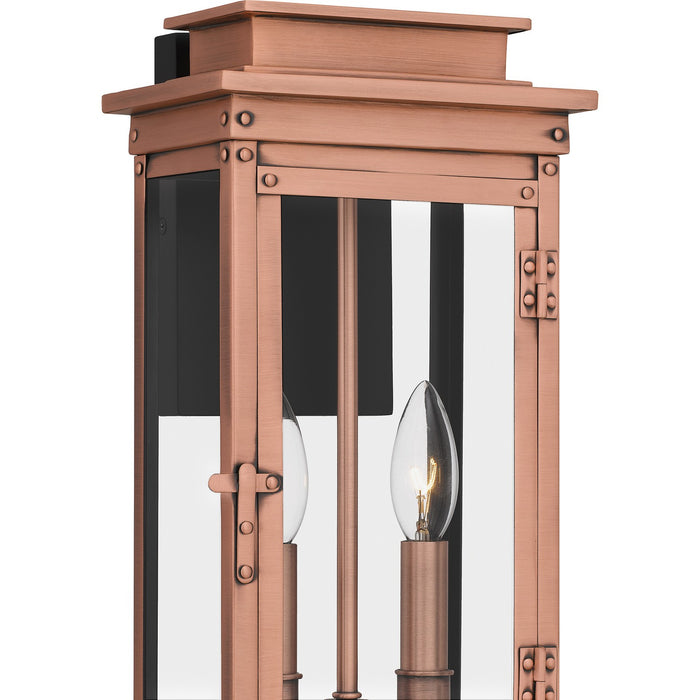 Quoizel NOE8407AC Two Light Outdoor Wall Mount, Aged Copper