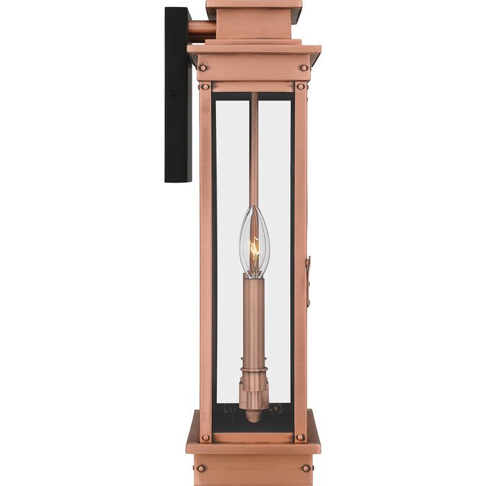 Quoizel NOE8409AC Two Light Outdoor Wall Mount, Aged Copper