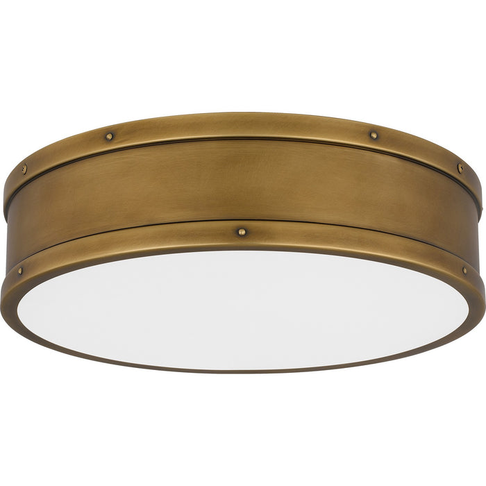 Quoizel QFL5224WS LED Flush Mount, Weathered Brass