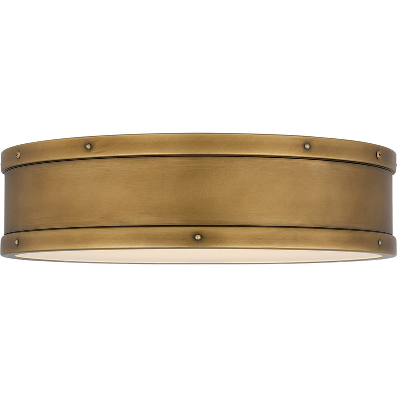 Quoizel QFL5224WS LED Flush Mount, Weathered Brass
