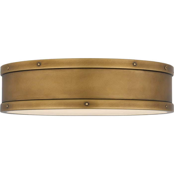 Quoizel QFL5224WS LED Flush Mount, Weathered Brass