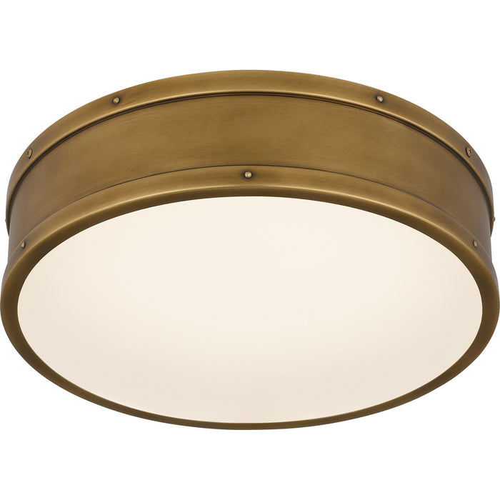 Quoizel QFL5224WS LED Flush Mount, Weathered Brass