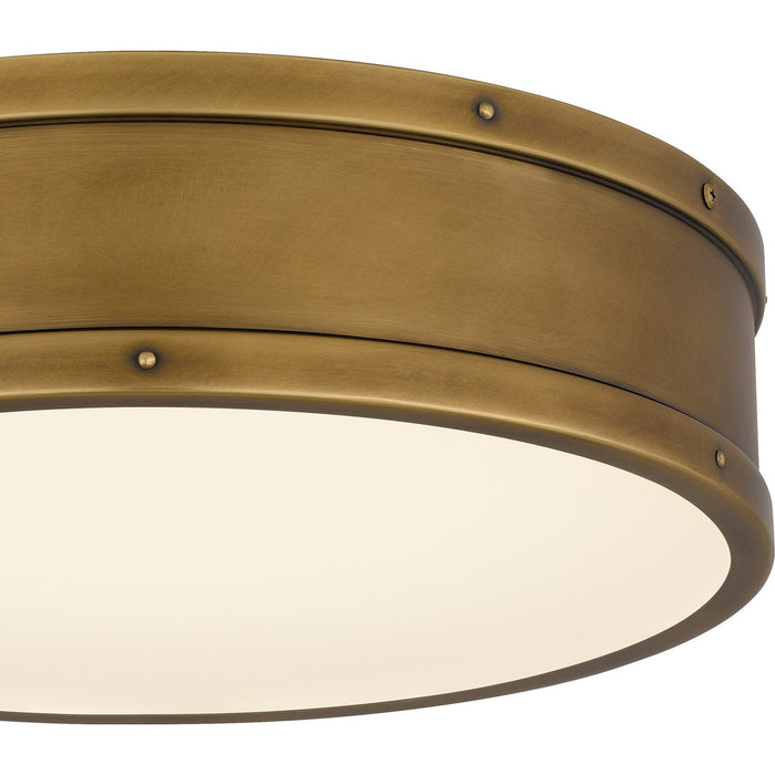 Quoizel QFL5224WS LED Flush Mount, Weathered Brass
