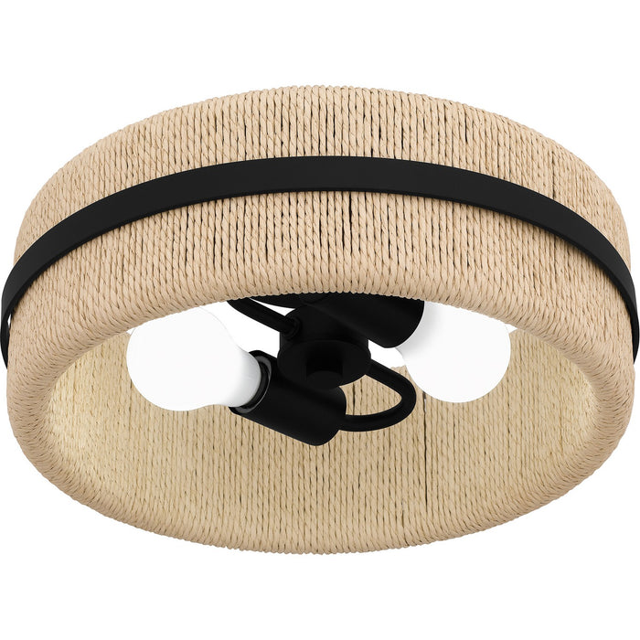 Quoizel QFL6220MBK Two Light Flush Mount, Matte Black