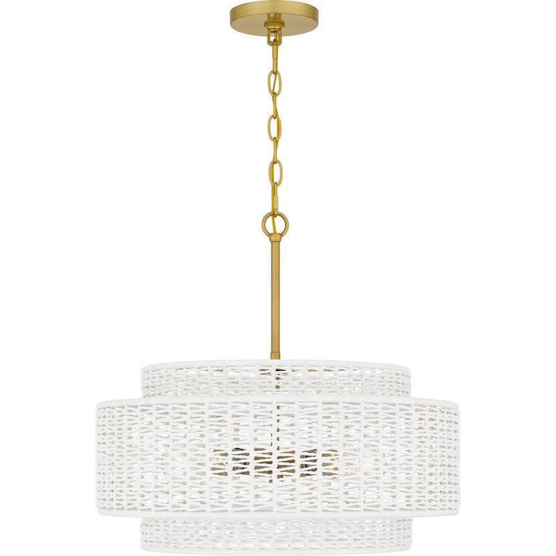 Quoizel QP6161BRG Five Light Pendant, Brushed Gold