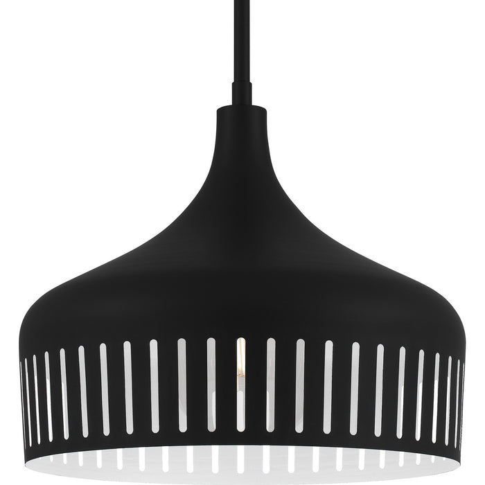 Quoizel QP6208MBK One Light Pendant, Matte Black