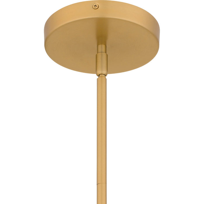 Quoizel QP6739BWS One Light Pendant, Brushed Weathered Brass