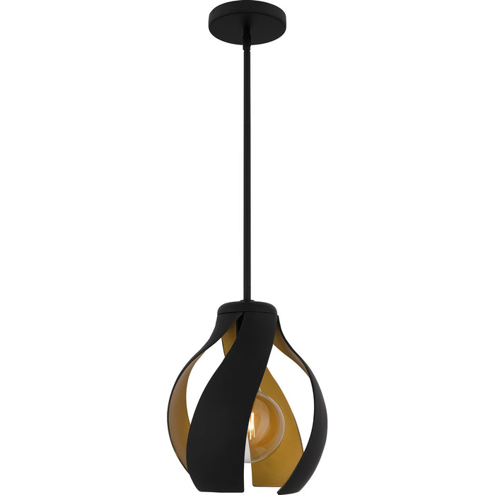 Quoizel QP6739MBK One Light Pendant, Matte Black