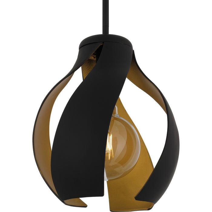 Quoizel QP6739MBK One Light Pendant, Matte Black