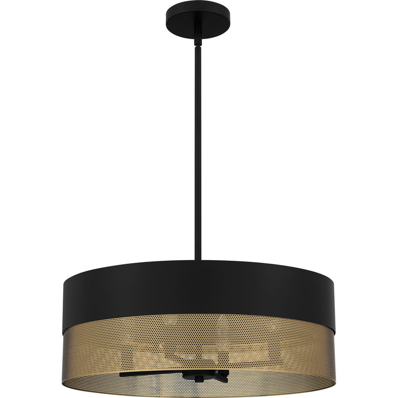 Quoizel QP6740MBK Four Light Pendant, Matte Black