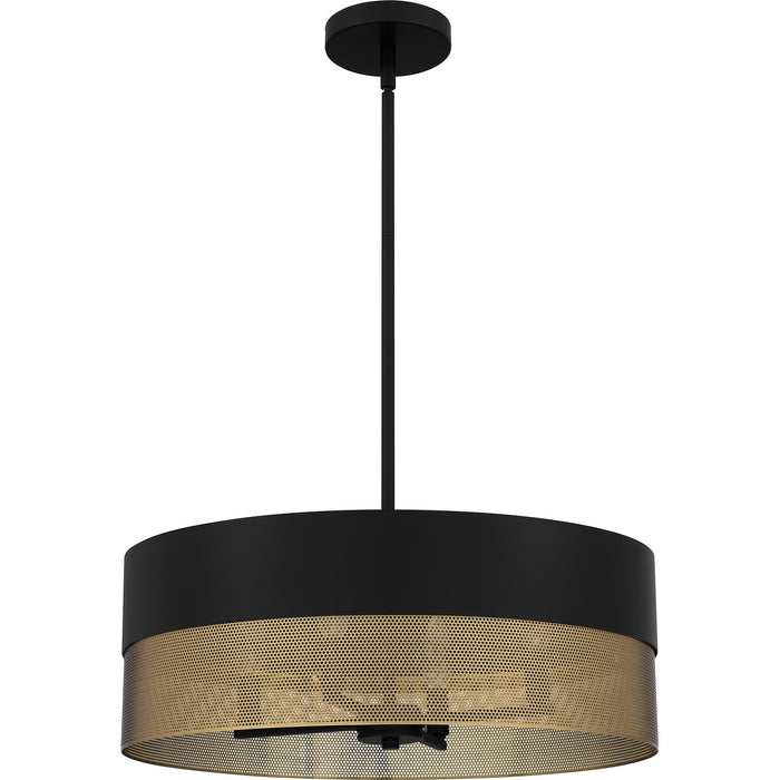 Quoizel QP6740MBK Four Light Pendant, Matte Black