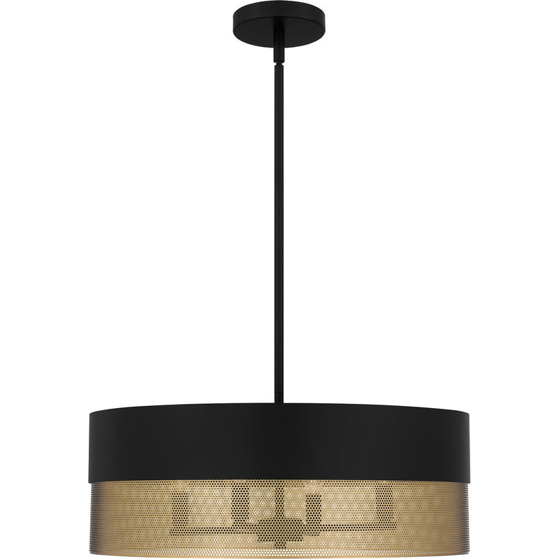 Quoizel QP6740MBK Four Light Pendant, Matte Black